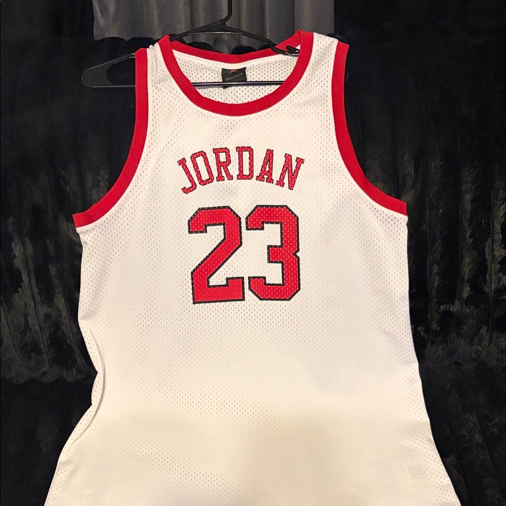Jordan White and Red Loose Fit Jersey